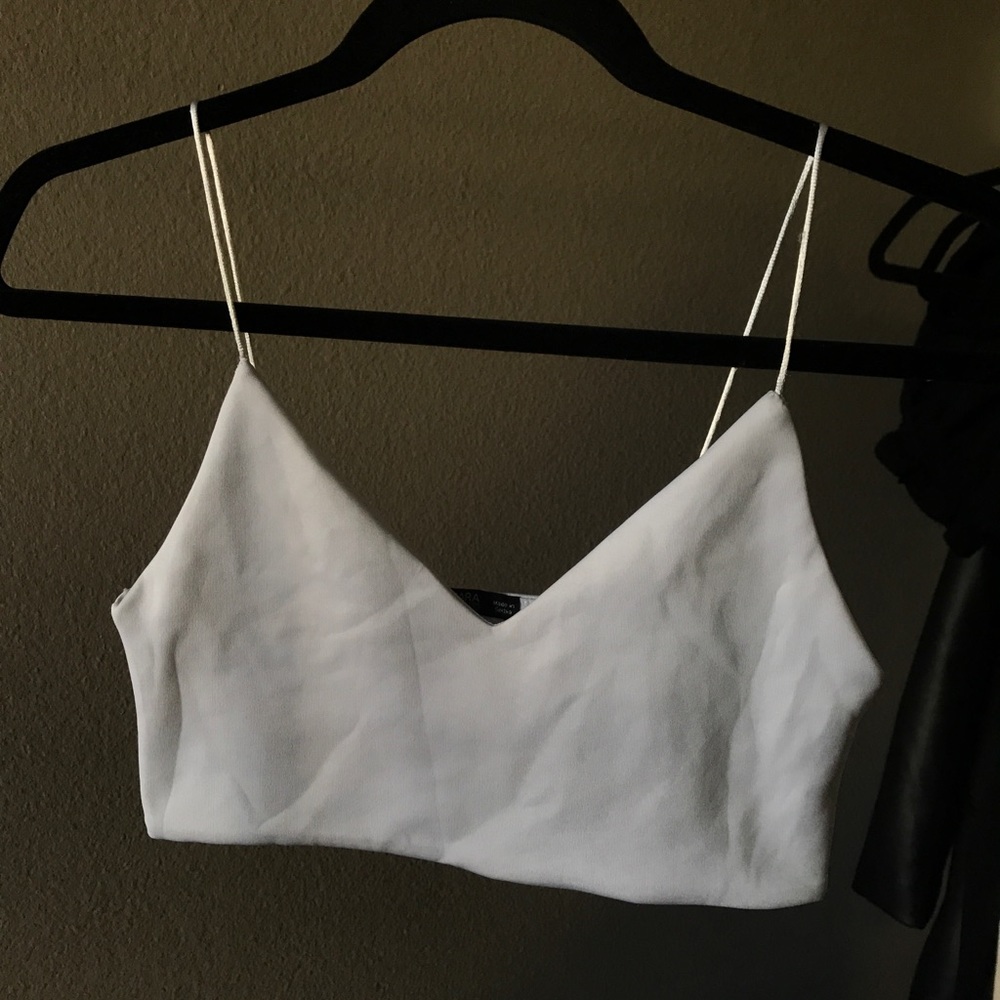 Zara white crop top